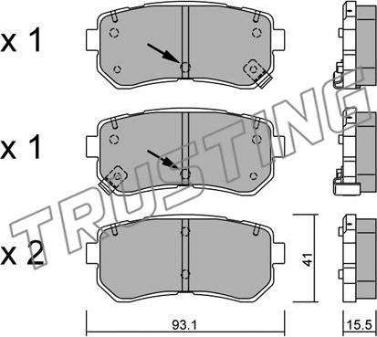 Trusting 741.1 - Brake Pad Set, disc brake autospares.lv