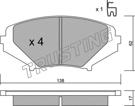 Trusting 748.0 - Brake Pad Set, disc brake autospares.lv