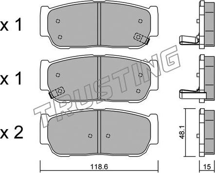 Trusting 743.0 - Brake Pad Set, disc brake autospares.lv