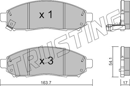 Trusting 759.0 - Brake Pad Set, disc brake autospares.lv