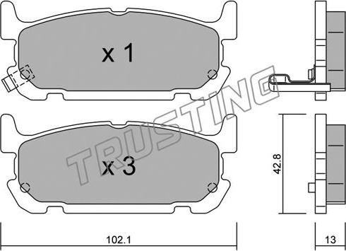 Trusting 750.0 - Brake Pad Set, disc brake autospares.lv