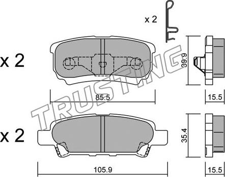 Trusting 753.0 - Brake Pad Set, disc brake autospares.lv