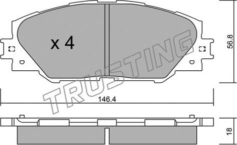 Trusting 764.0 - Brake Pad Set, disc brake autospares.lv