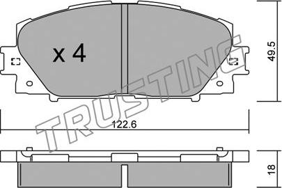 Trusting 761.0 - Brake Pad Set, disc brake autospares.lv