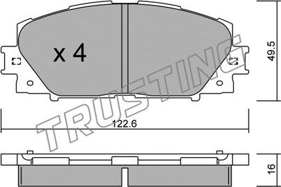 Trusting 761.1 - Brake Pad Set, disc brake autospares.lv