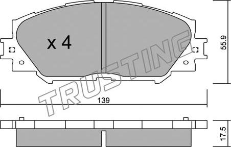 Trusting 763.0 - Brake Pad Set, disc brake autospares.lv