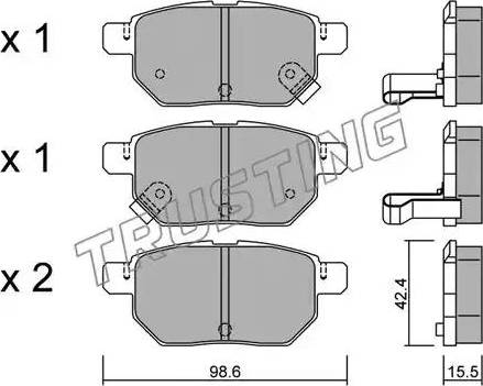 Trusting 762.1 - Brake Pad Set, disc brake autospares.lv