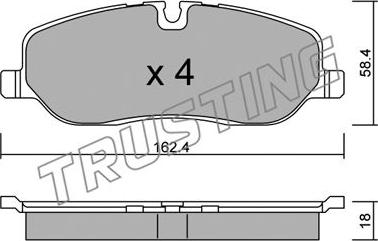 Trusting 709.0 - Brake Pad Set, disc brake autospares.lv