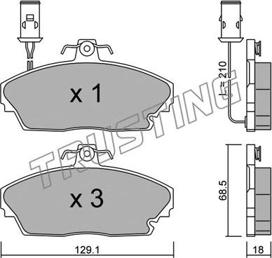 Trusting 705.0 - Brake Pad Set, disc brake autospares.lv