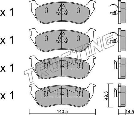 Trusting 703.0 - Brake Pad Set, disc brake autospares.lv