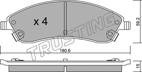 Trusting 715.0 - Brake Pad Set, disc brake autospares.lv