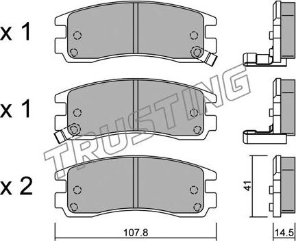 Trusting 713.0 - Brake Pad Set, disc brake autospares.lv