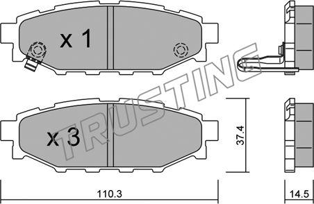 Trusting 780.0 - Brake Pad Set, disc brake autospares.lv