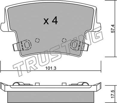 Trusting 734.0 - Brake Pad Set, disc brake autospares.lv