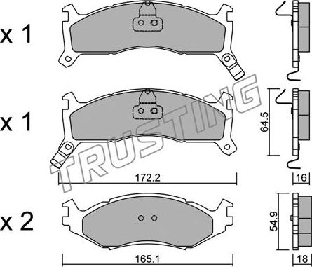 Trusting 730.0 - Brake Pad Set, disc brake autospares.lv