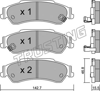 Trusting 738.0 - Brake Pad Set, disc brake autospares.lv