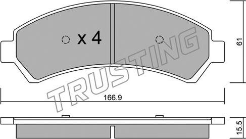 Trusting 737.0 - Brake Pad Set, disc brake autospares.lv