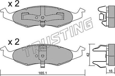 Trusting 729.0 - Brake Pad Set, disc brake autospares.lv