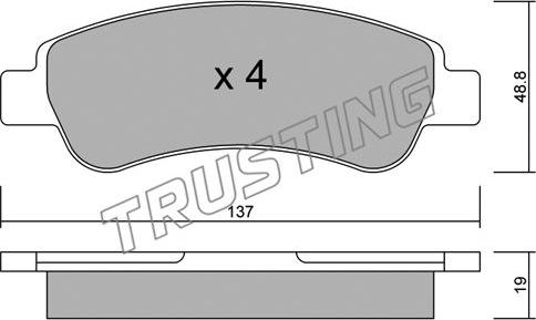 Trusting 726.0 - Brake Pad Set, disc brake autospares.lv
