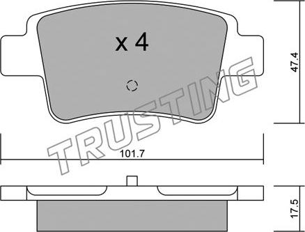 Trusting 721.0 - Brake Pad Set, disc brake autospares.lv