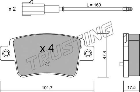 Trusting 721.1 - Brake Pad Set, disc brake autospares.lv