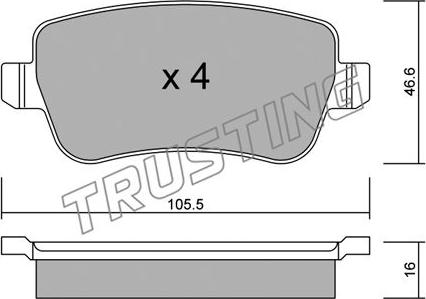 Trusting 722.0 - Brake Pad Set, disc brake autospares.lv