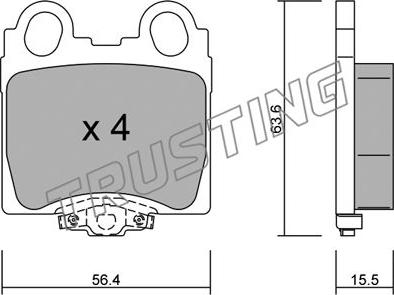 Trusting 774.0 - Brake Pad Set, disc brake autospares.lv