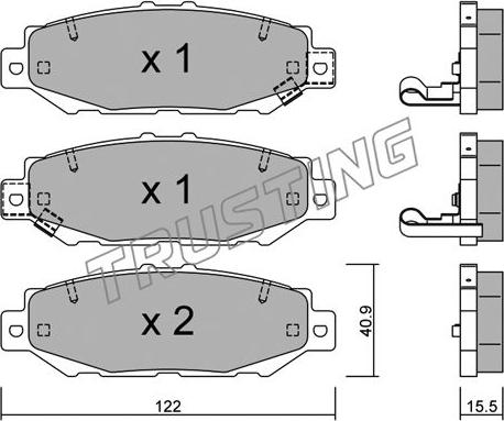 Trusting 775.0 - Brake Pad Set, disc brake autospares.lv