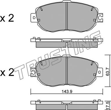 Trusting 772.1 - Brake Pad Set, disc brake autospares.lv