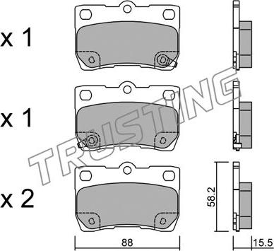 Trusting 777.0 - Brake Pad Set, disc brake autospares.lv