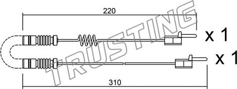 Trusting SU.171K - Warning Contact, brake pad wear autospares.lv