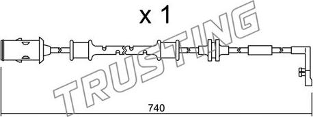 Trusting SU.318 - Warning Contact, brake pad wear autospares.lv