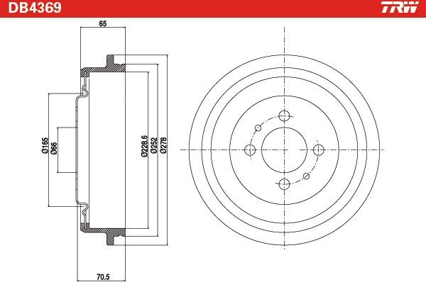 TRW DB4369 - Brake Drum autospares.lv