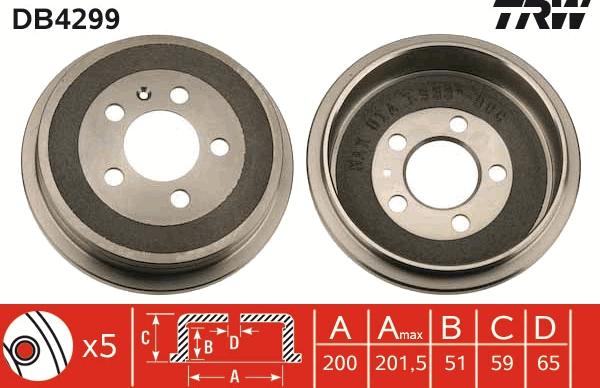 TRW DB4299 - Brake Drum autospares.lv