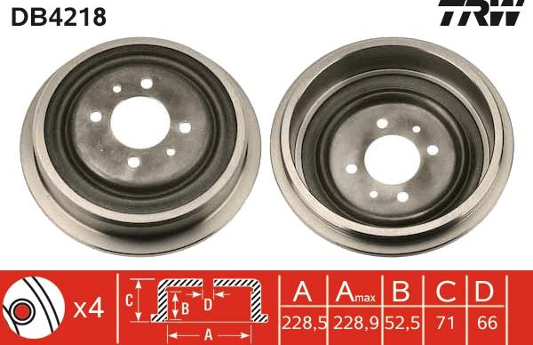 TRW DB4218 - Brake Drum autospares.lv