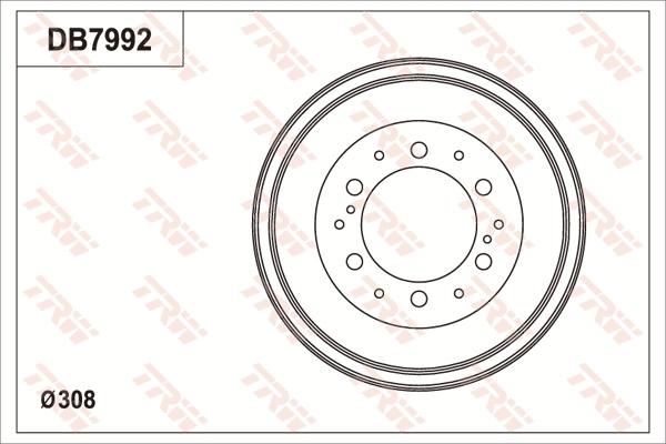 TRW DB7992 - Brake Drum autospares.lv