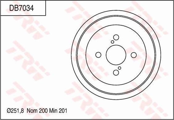 TRW DB7034 - Brake Drum autospares.lv