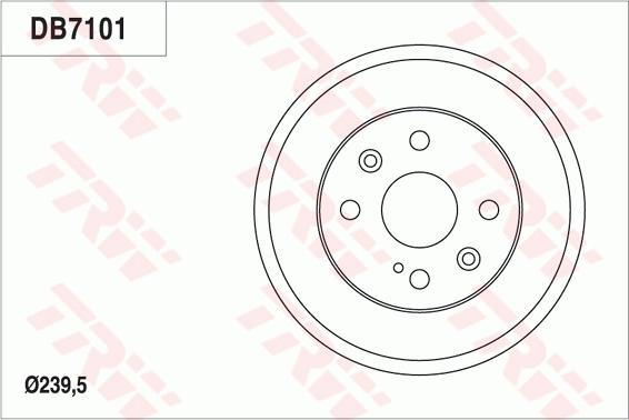 TRW DB7101 - Brake Drum autospares.lv