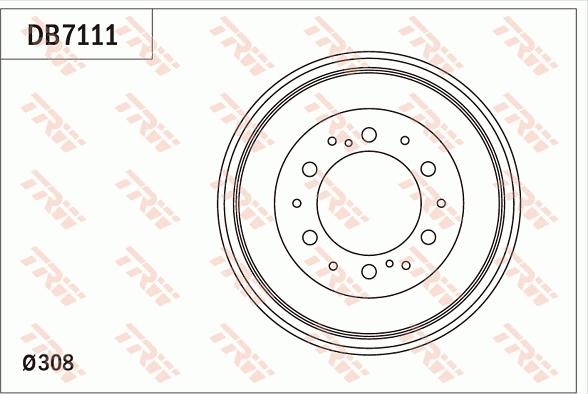 TRW DB7111 - Brake Drum autospares.lv