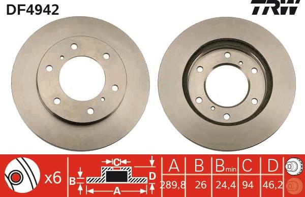 TRW DF4942 - Brake Disc autospares.lv