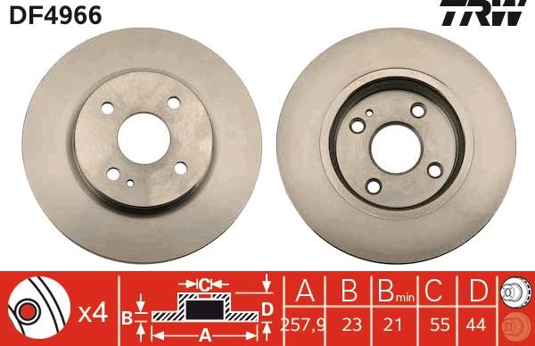 TRW DF4966 - Brake Disc autospares.lv