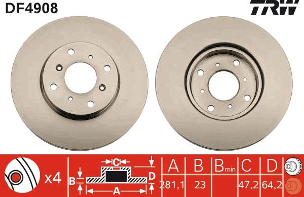 TRW DF4908 - Brake Disc autospares.lv