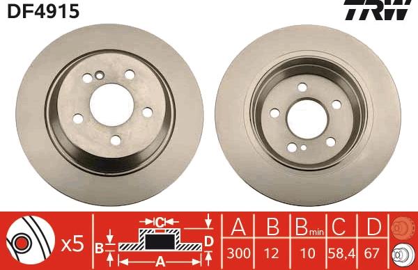 TRW DF4915 - Brake Disc autospares.lv