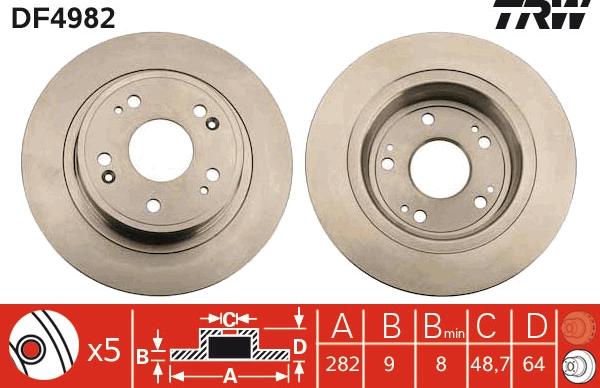 TRW DF4982 - Brake Disc autospares.lv