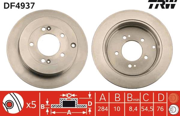 TRW DF4937 - Brake Disc autospares.lv