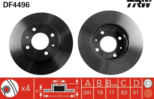 TRW DF4496 - Brake Disc autospares.lv