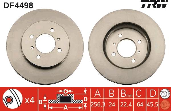 TRW DF4498 - Brake Disc autospares.lv