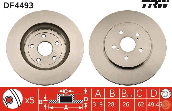 TRW DF4493 - Brake Disc autospares.lv