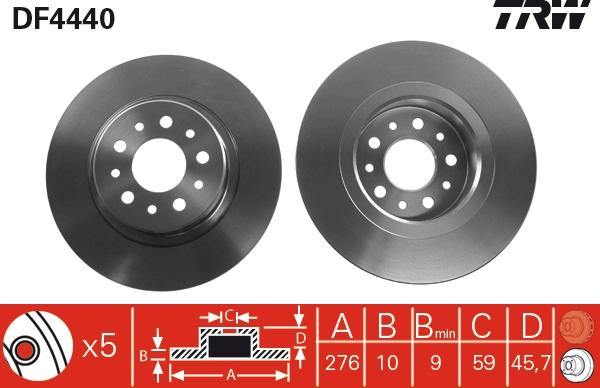 TRW DF4440 - Brake Disc autospares.lv