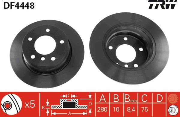 TRW DF4448 - Brake Disc autospares.lv